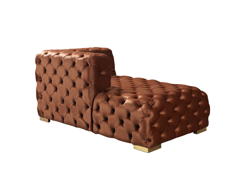 Neva Orange Velvet Double Chaise 138" Sectional [ETA: 8/23] - Lara FurnitureSectional