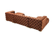 Neva Orange Velvet Double Chaise 138" Sectional [ETA: 8/23] - Lara FurnitureSectional