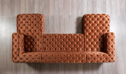 Neva Orange Velvet Double Chaise 138" Sectional [ETA: 8/23] - Lara FurnitureSectional