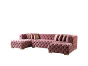 Neva Pink Velvet Double Chaise 138" Sectional [ETA: 8/23] - Lara FurnitureSectional