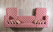 Neva Pink Velvet Double Chaise 138" Sectional [ETA: 8/23] - Lara FurnitureSectional