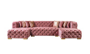 Neva Pink Velvet Double Chaise 138" Sectional [ETA: 8/23] - Lara FurnitureSectional
