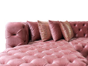 Neva Pink Velvet Double Chaise 138" Sectional [ETA: 8/23] - Lara FurnitureSectional
