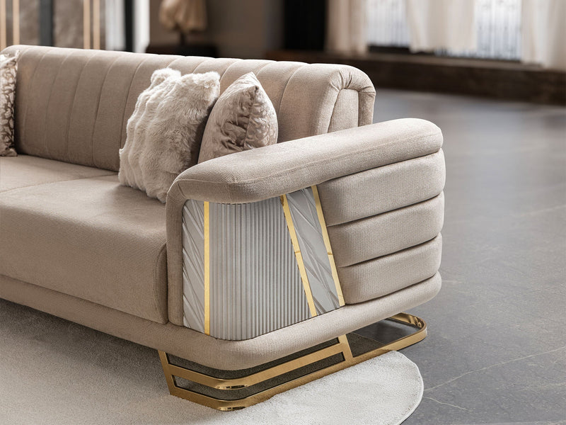 Nevada 3-pieces (Sofa & Loveseat & Chair) Livingroom Set in Beige - 200-ST-NEV-FLORIA07-321