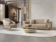 Nevada 3-pieces (Sofa & Loveseat & Chair) Livingroom Set in Cream - 200-ST-NEV-KENZO20-321