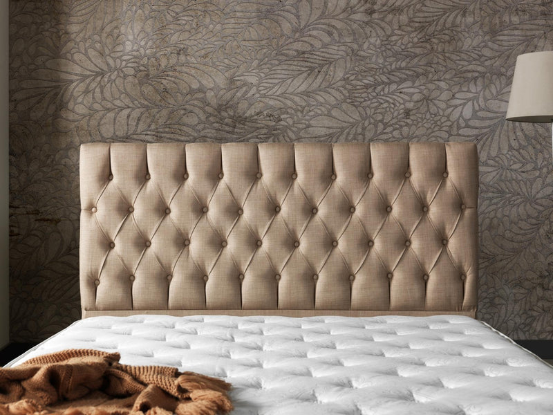 Nevada Storage Bed With Headboard Cream - King in Cream - 110-NEV-CREAM-200-SB