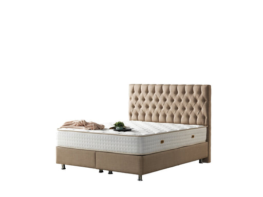 Nevada Storage Bed With Headboard Cream - Queen in Cream - 110-NEV-CREAM-150-SB