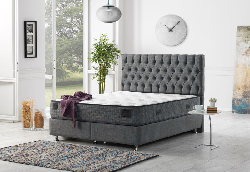 Nevada Storage Bed With Headboard Grey - Full in Grey - 110-NEV-GREY-140-SB