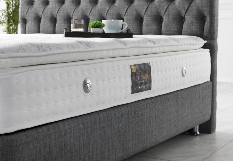 Nevada Storage Bed With Headboard Grey - King in Grey - 110-NEV-GREY-200-SB