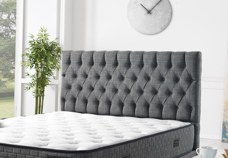 Nevada Storage Bed With Headboard Grey - Queen in Grey - 110-NEV-GREY-150-SB