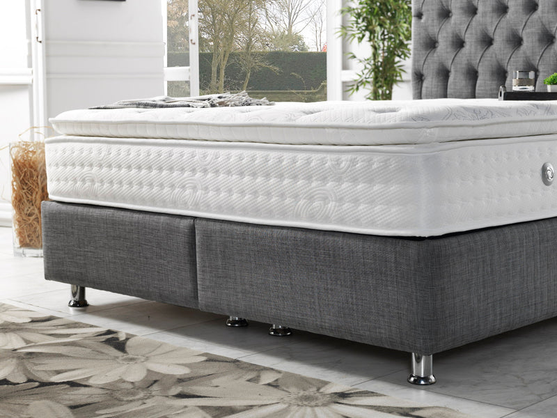 Nevada Storage Bed With Headboard Grey - Twin in Grey - 110-NEV-GREY-100-SB