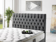 Nevada Storage Bed With Headboard Grey - Twin in Grey - 110-NEV-GREY-100-SB