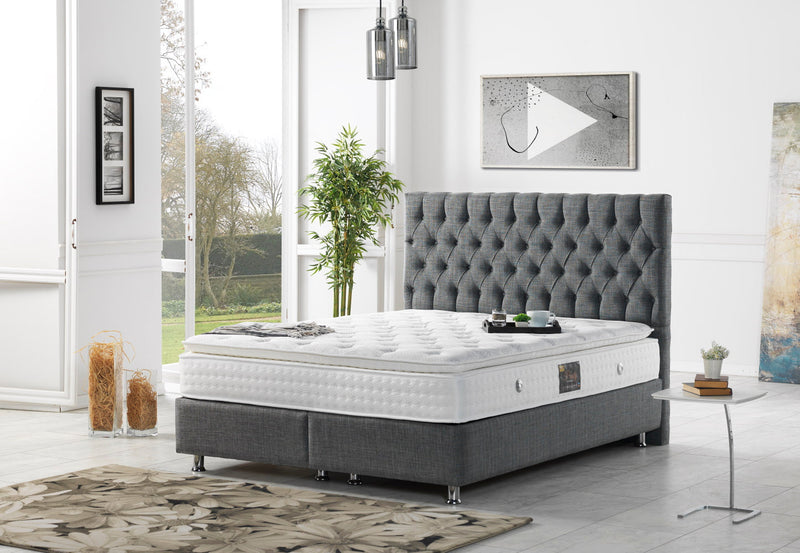 Nevada Storage Bed With Headboard Grey - Twin in Grey - 110-NEV-GREY-100-SB