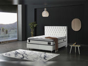Nevada Storage Bed With Headboard White Vinyl - Twin in White - 110-NEV-WHIPU-100-SB