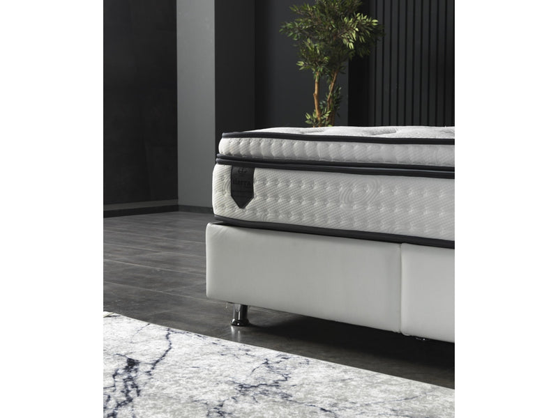 Nevada Storage Bed With Headboard White Vinyl - Twin in White - 110-NEV-WHIPU-100-SB