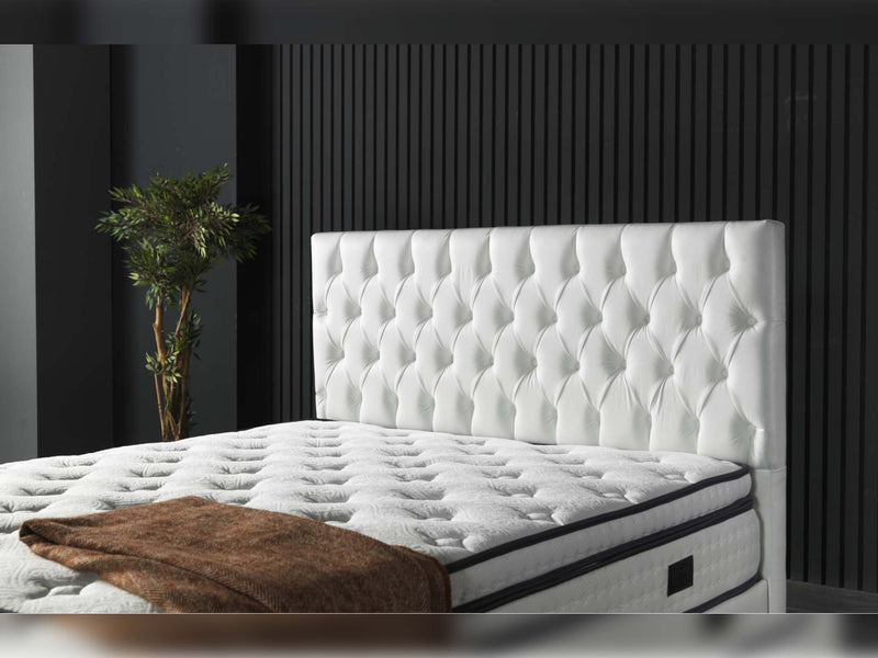 Nevada Storage Bed With Headboard White Vinyl - Twin in White - 110-NEV-WHIPU-100-SB