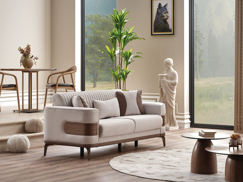 New Mood 3-pieces (Sofa & Loveseat & Chair) Livingroom Set Cream in Cream - 101-MOO-SOFT01-321
