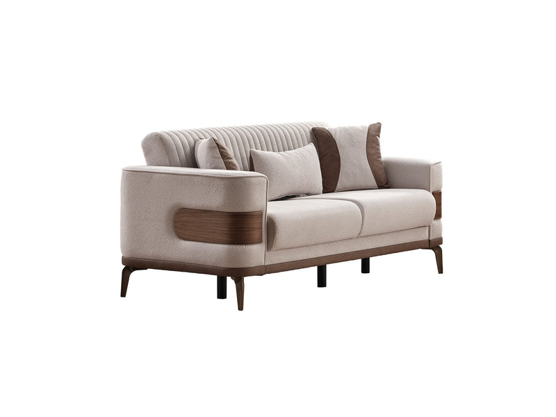 New Mood Convertible Loveseat Cream in Cream - 101-MOO-SOFT01-2