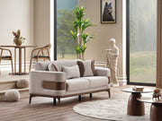 New Mood Convertible Loveseat Cream in Cream - 101-MOO-SOFT01-2