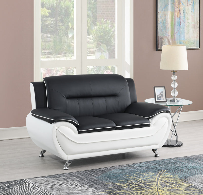 New York Black & White Sofa & Loveseat & Chair - NEW-YORK-BK-WT-SLC