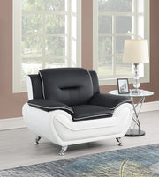 New York Black & White Sofa & Loveseat & Chair - NEW-YORK-BK-WT-SLC
