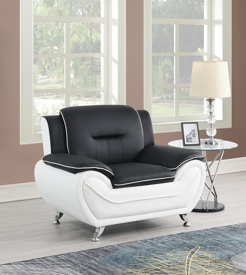 New York Black & White Sofa & Loveseat & Chair - NEW-YORK-BK-WT-SLC