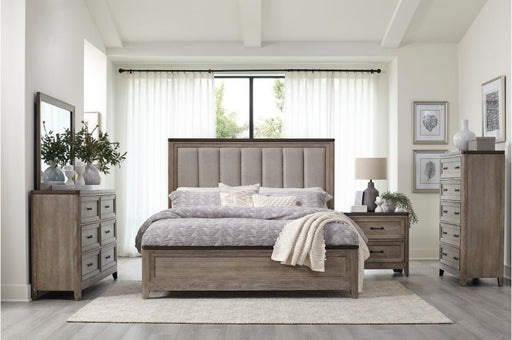 Newell Light Brown Upholstered Panel Bedroom Set - Lara FurnitureBedroom Set