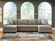 Newellen Hemp 3-Piece Sleeper Sectional with Double Chaise - 48404S7