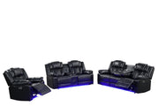 Newnan - Black Color, Power Reclining, Drop-Down Table, Power Source, Console, Bluetooth Speaker, Subwoofer, Cup Holder, Built-in Tube LED Light, USB Charger, Zero Gravity - L680-SLR