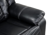 Newnan - Black Power Recliner Loveseat with Console, Bluetooth Speaker, Subwoofer, Built-in Tube LED Light, Cup Holder, USB Charger, Zero Gravity - L680-L