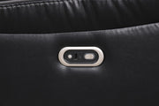 Newnan - Black Power Recliner Sectional with Bluetooth Speaker, Subwoofer, Storage Console, Tube LED, Cup Holder, USB Charger, Zero Gravity - S470-Sectional