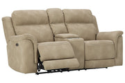 Next - Gen DuraPella Sand Power Reclining Loveseat with Console - Lara FurniturePower Reclining Loveseat