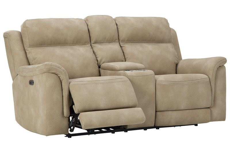Next - Gen DuraPella Sand Power Reclining Loveseat with Console - Lara FurniturePower Reclining Loveseat
