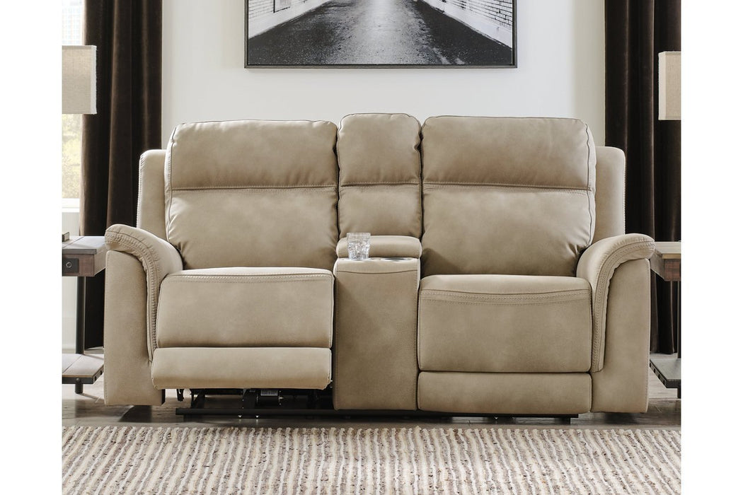 Next - Gen DuraPella Sand Power Reclining Loveseat with Console - Gate FurniturePower Reclining Loveseat