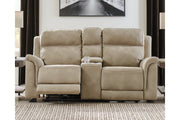 Next - Gen DuraPella Sand Power Reclining Loveseat with Console - Lara FurniturePower Reclining Loveseat