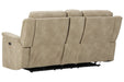 Next - Gen DuraPella Sand Power Reclining Loveseat with Console - Gate FurniturePower Reclining Loveseat