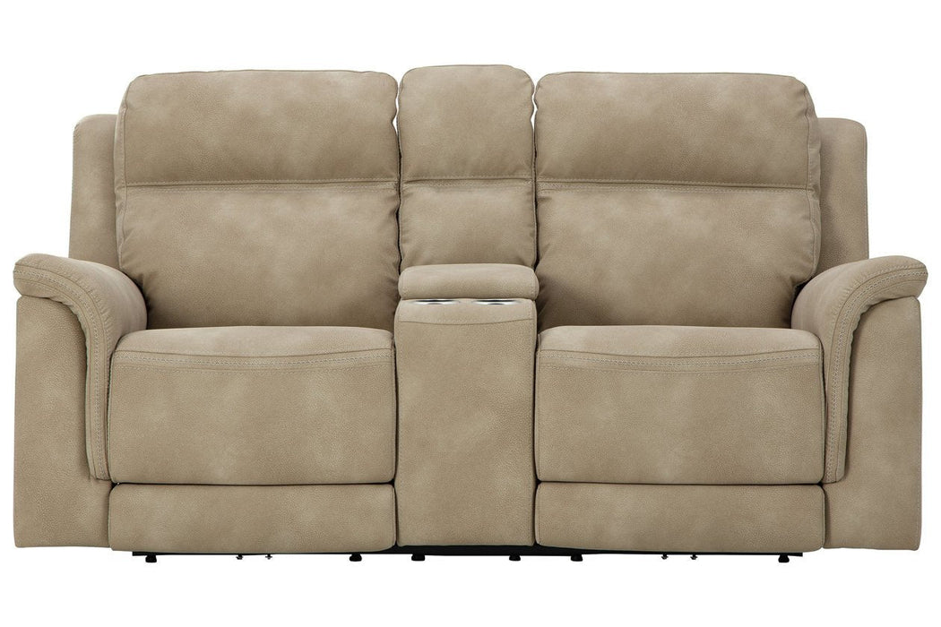 Next - Gen DuraPella Sand Power Reclining Loveseat with Console - Gate FurniturePower Reclining Loveseat