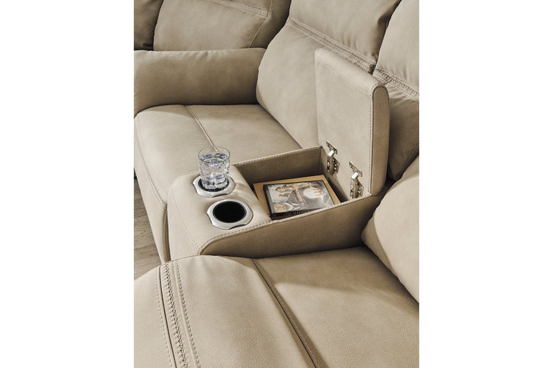 Next - Gen DuraPella Sand Power Reclining Loveseat with Console - Lara FurniturePower Reclining Loveseat