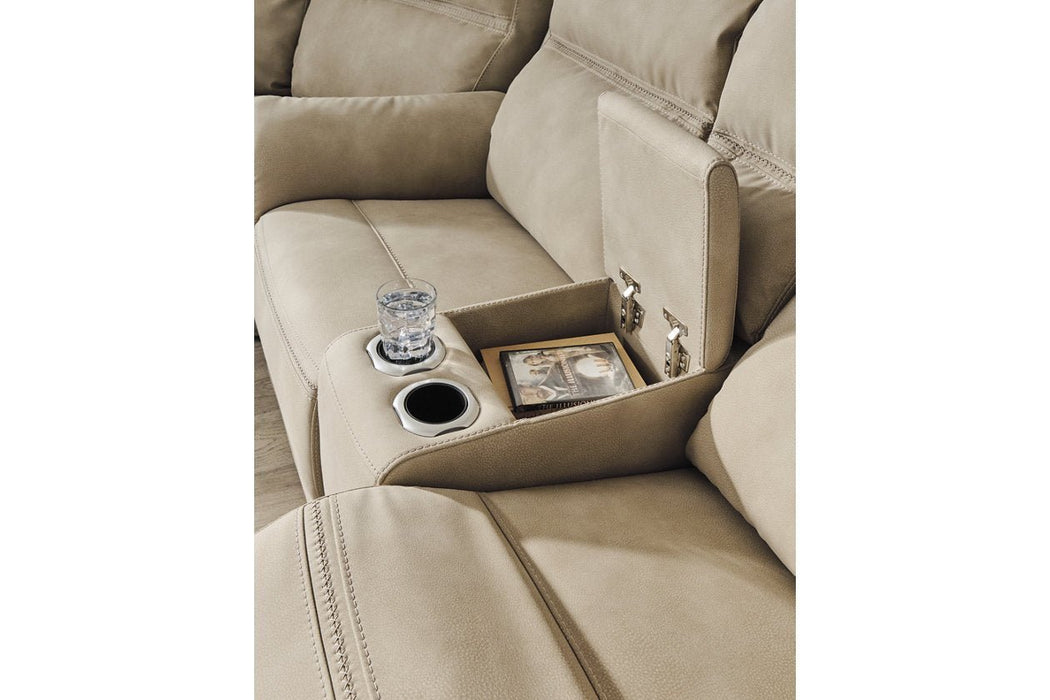 Next - Gen DuraPella Sand Power Reclining Loveseat with Console - Gate FurniturePower Reclining Loveseat