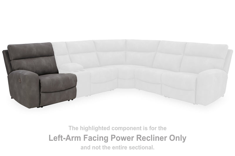 Next-Gen DuraPella Slate Left-Arm Facing Power Recliner - 6100358