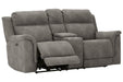 Next - Gen DuraPella Slate Power Reclining Loveseat with Console - Gate FurniturePower Reclining Loveseat