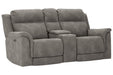 Next - Gen DuraPella Slate Power Reclining Loveseat with Console - Gate FurniturePower Reclining Loveseat