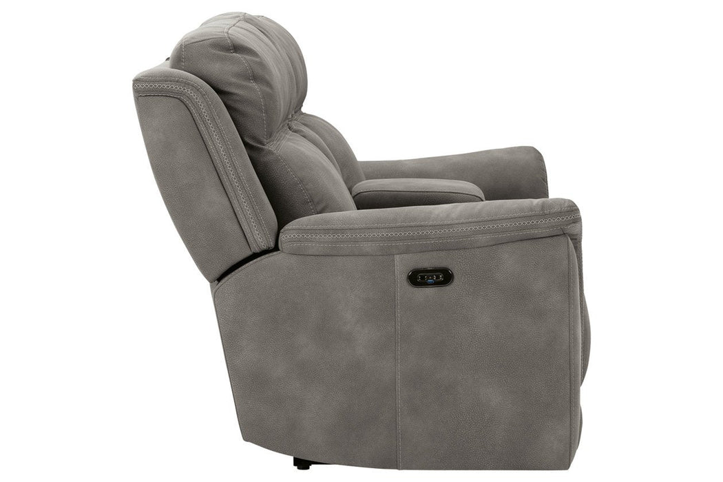 Next - Gen DuraPella Slate Power Reclining Loveseat with Console - Gate FurniturePower Reclining Loveseat