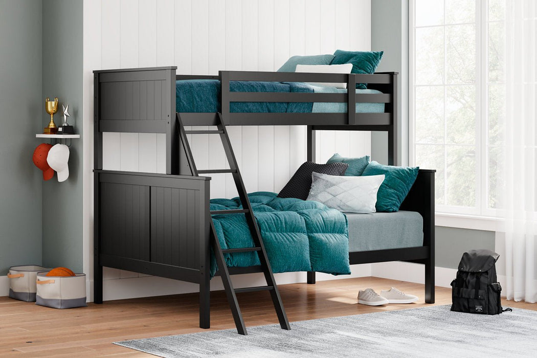 Nextonfort Black Twin over Full Bunk Bed - Gate FurnitureBunk Bed