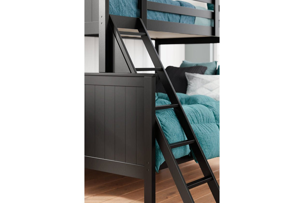 Nextonfort Black Twin over Full Bunk Bed - Gate FurnitureBunk Bed