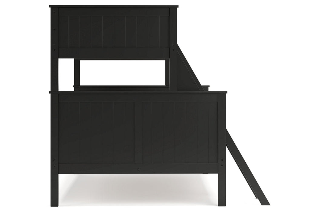 Nextonfort Black Twin over Full Bunk Bed - Gate FurnitureBunk Bed