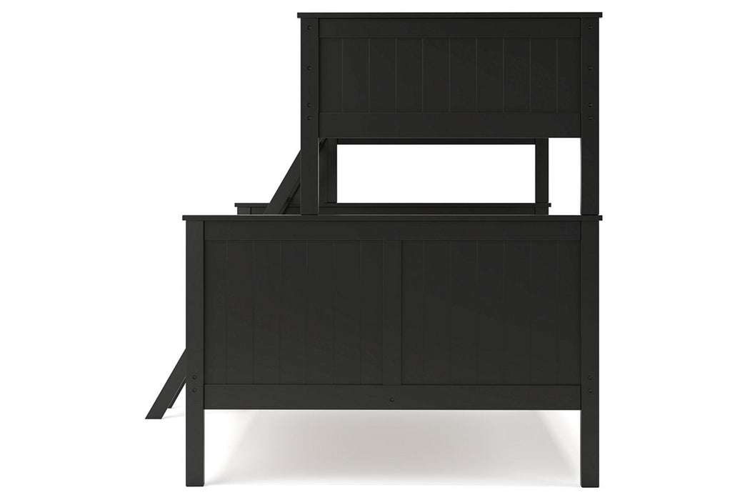 Nextonfort Black Twin over Full Bunk Bed - Gate FurnitureBunk Bed
