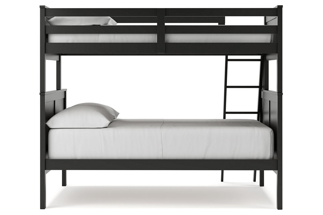Nextonfort Black Twin over Full Bunk Bed - Gate FurnitureBunk Bed