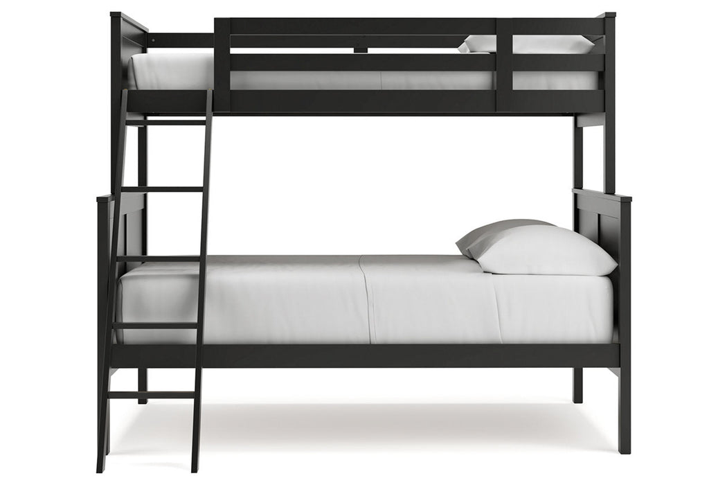 Nextonfort Black Twin over Full Bunk Bed - Gate FurnitureBunk Bed