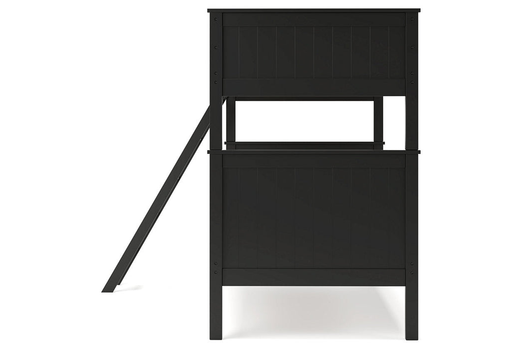 Nextonfort Black Twin over Twin Bunk Bed - Gate FurnitureBunk Bed